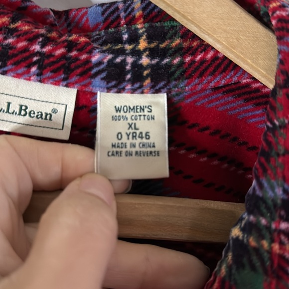 L.LBEAN Women's Vintage Preppy Scotch Plaid Velvet Shirt Tartan Size XLarge - Picture 7 of 9